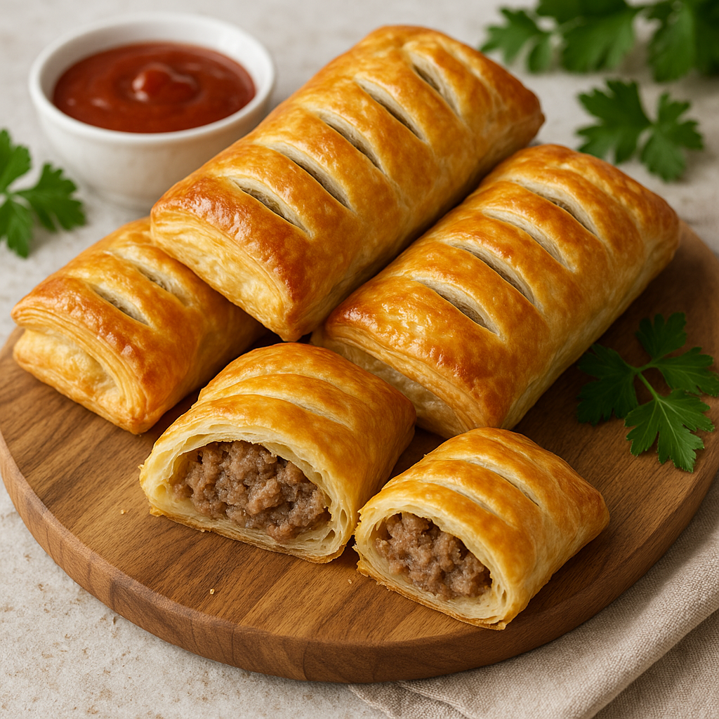 Paszteciki mięsne w cieście francuskim