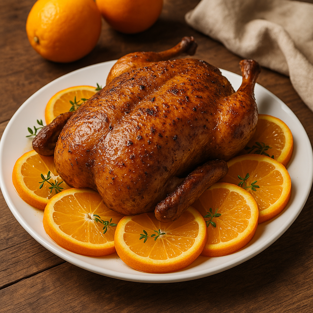 Kaczka pieczona w pomarańczach
