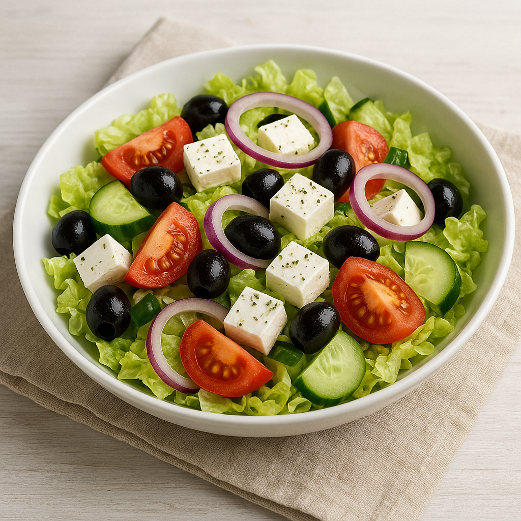 Sałatka grecka z sałatą lodową
