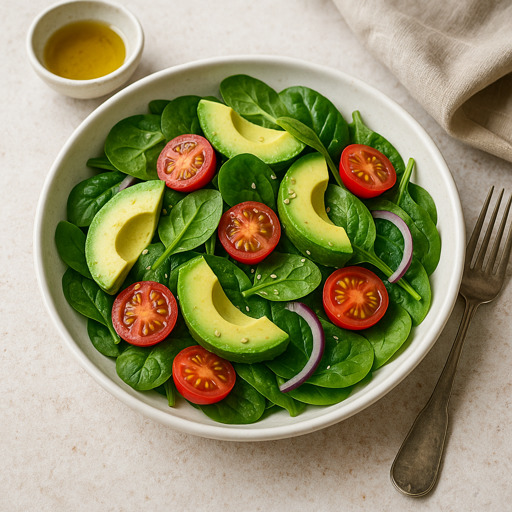 Sałatka ze szpinaku i awokado