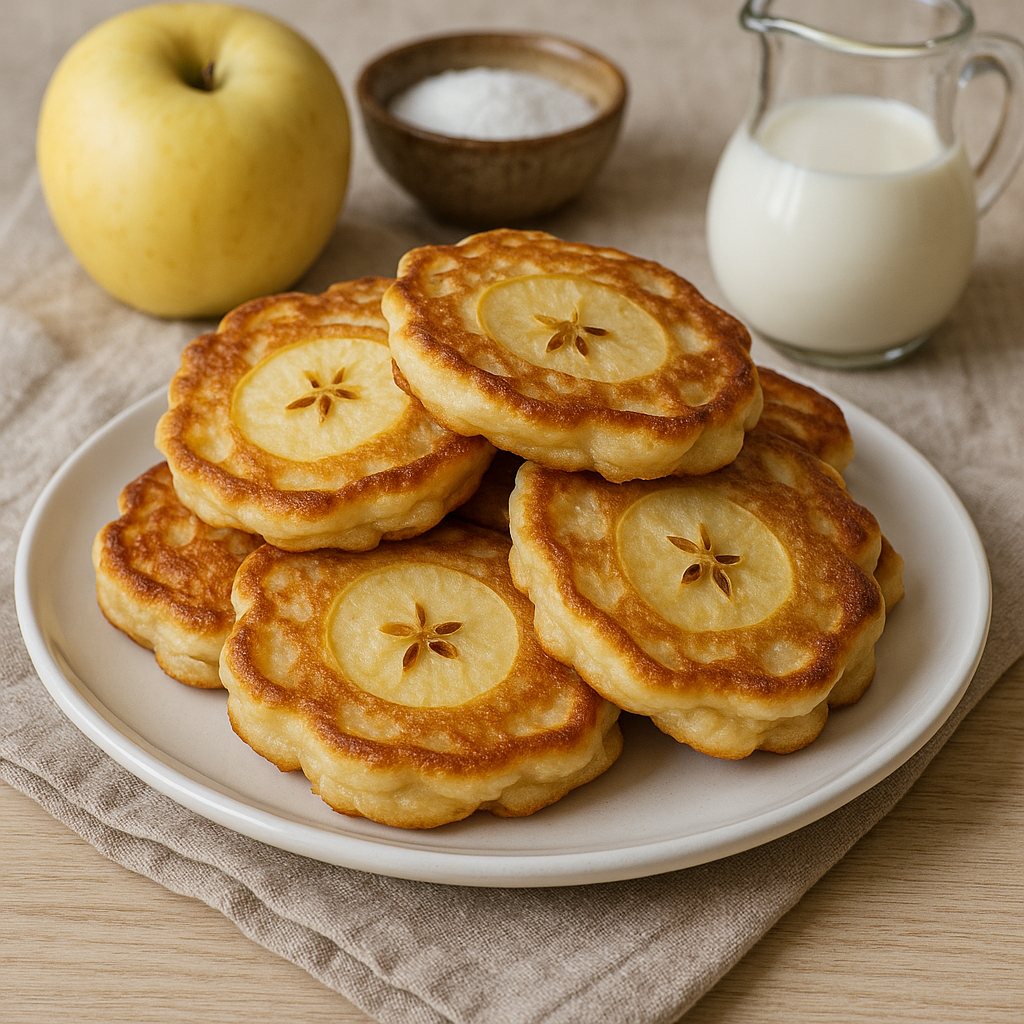 Puszyste placki z jabłkami