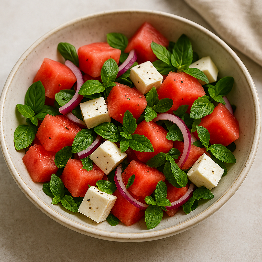 Sałatka arbuzowa z serem feta