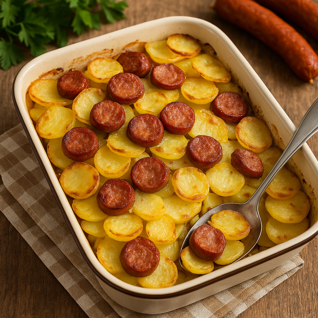Zapiekanka ziemniaczana z kiełbasą