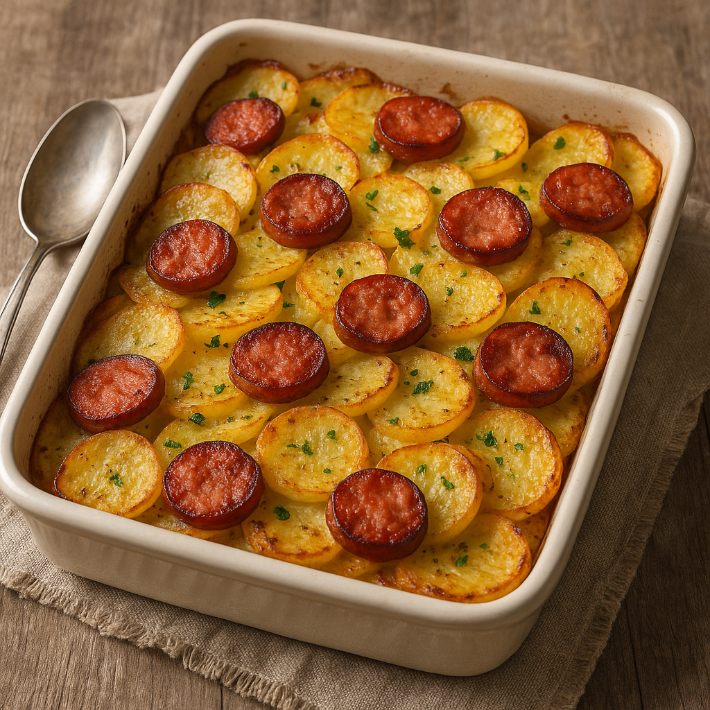 Zapiekanka ziemniaczana z kiełbasą