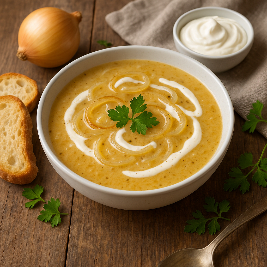 Zupa cebulowa na śmietanie
