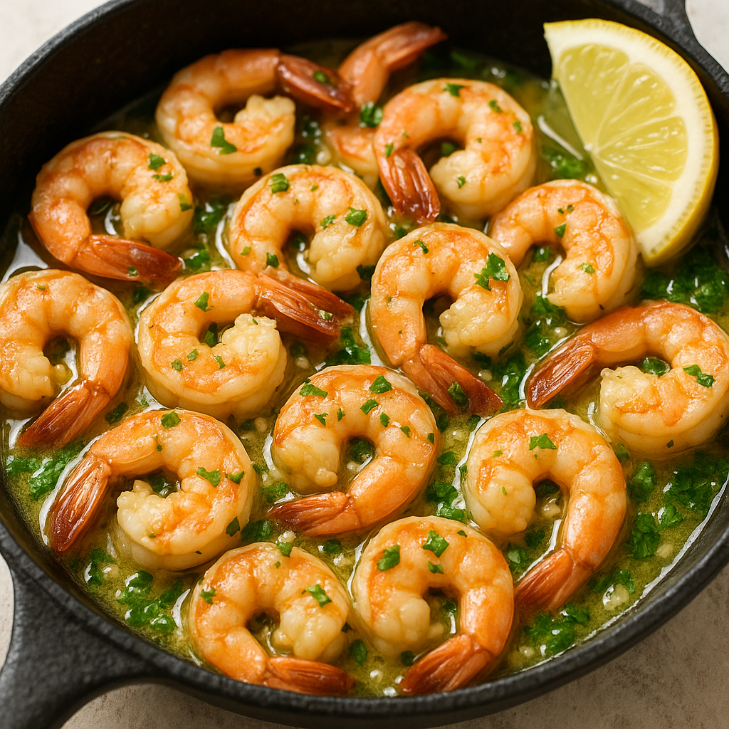 Krewetki w maśle czosnkowym