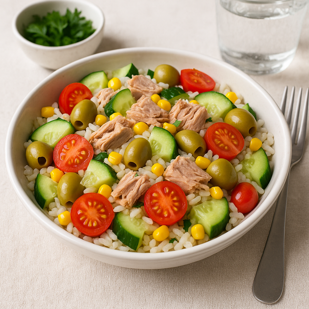 Sałatka ryżowa z tuńczykiem