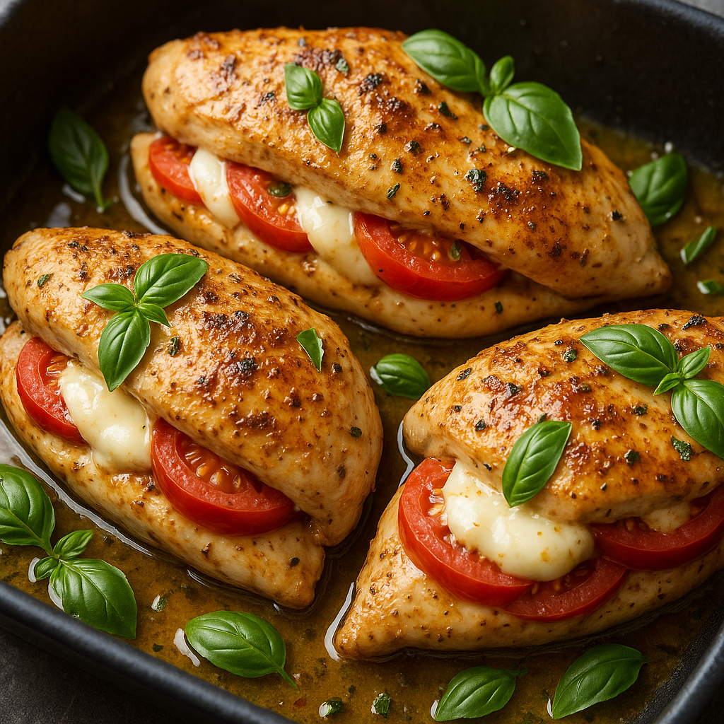 Piersi z kurczaka z mozzarellą i pomidorami