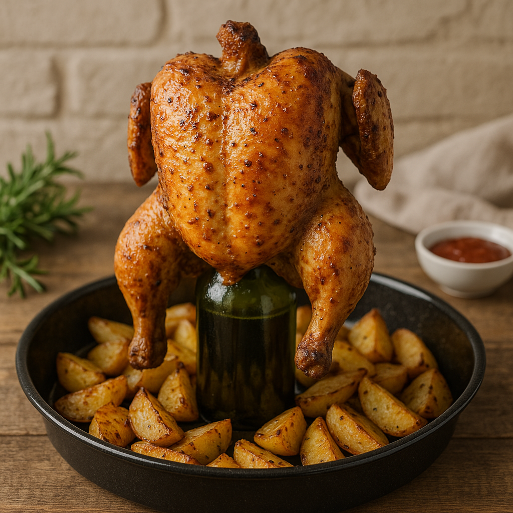 Kurczak pieczony na butelce