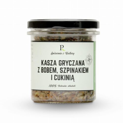 Kasza gryczana z bobem, szpinakiem i cukinią 320 g