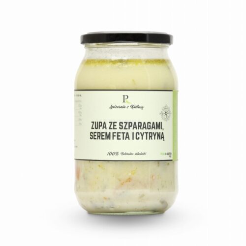 Zupa ze szparagami, serem feta i cytryną (vege) 900ml